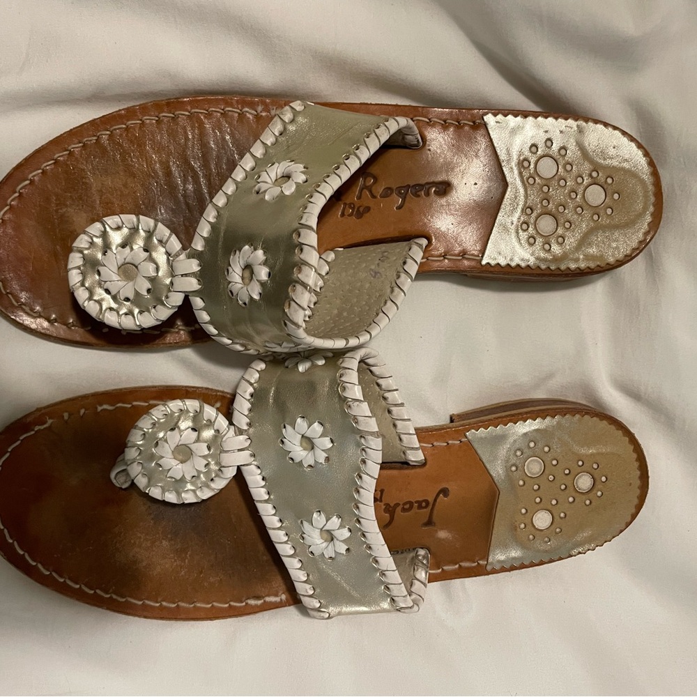 Jack Rogers Women's Brown and Cream Sandals